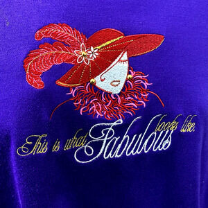 Vintage Red Hat Society XS Petite Shirt Purple With a Red Hat Fabulous Bonworth